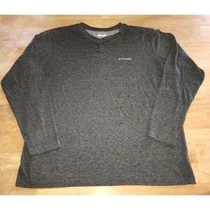 Columbia Omni Wick 2 Button Long Sleeve‎ Henley Gray Men's Size XXL/2XL